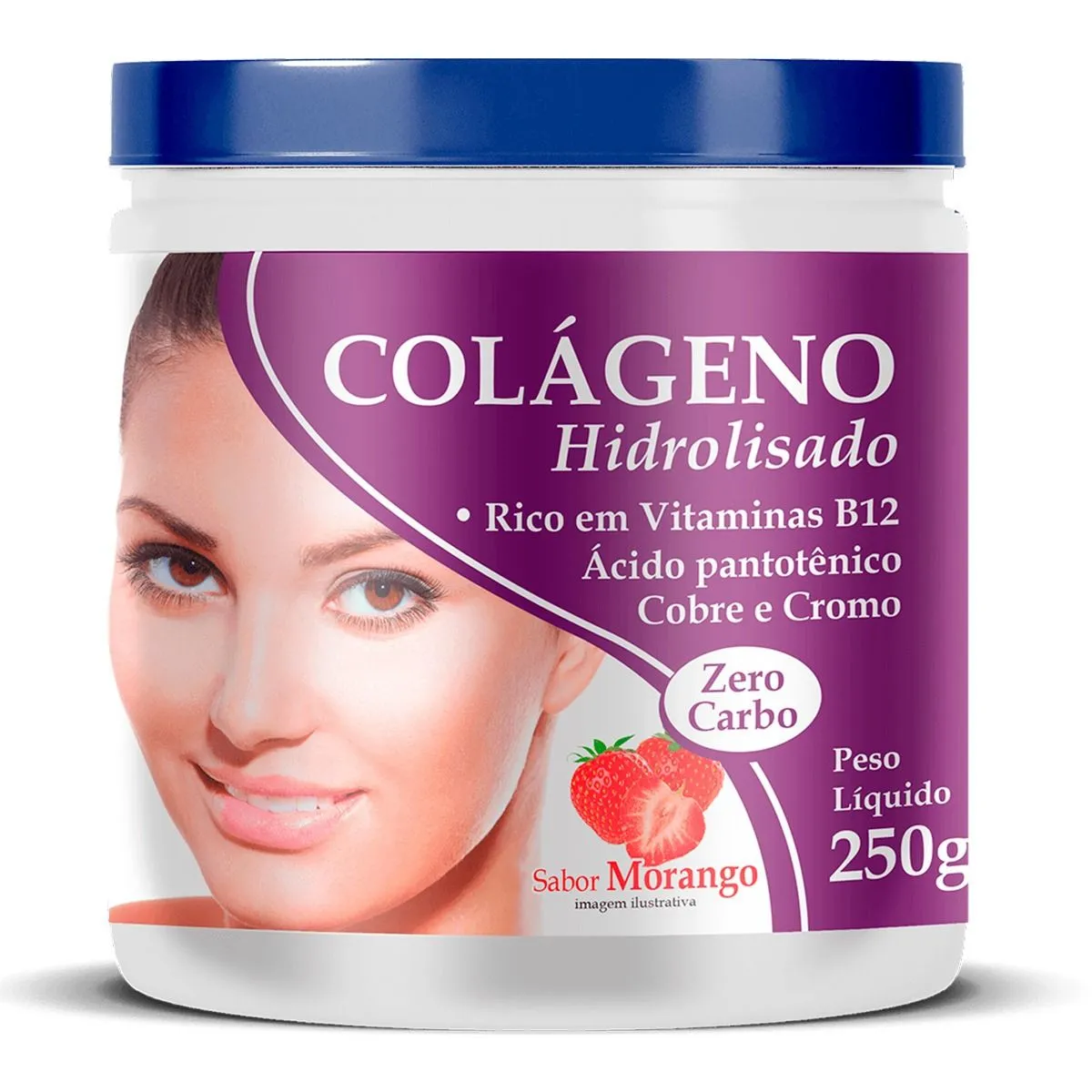 Colágeno Em Pó Hidrolisado Healt Labs 250g Sabor Morango