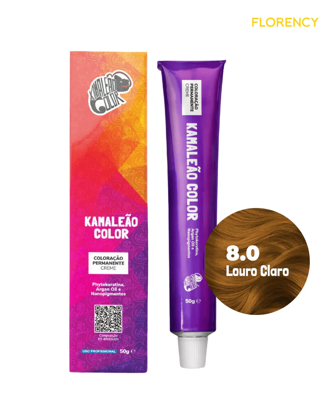 Coloração Kamaleão Color Permanente Louro Claro 8.0 50g