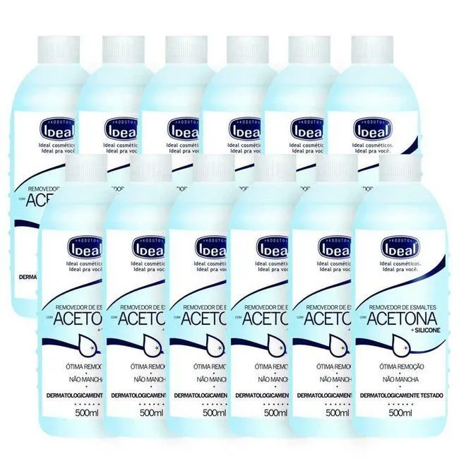 Ideal Removedor com Acetona 500ml - 12 Unidades | ByLinda