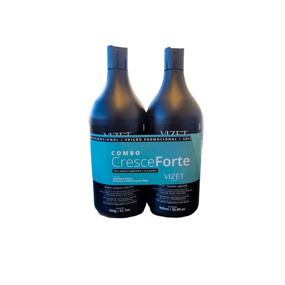 Combo Vizet Cresce Forte Shampoo + Mascara Condicionant 900ml