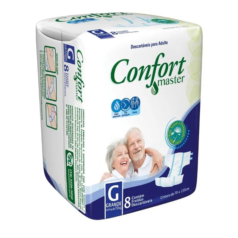 Confort Master Fralda Geriátrica Regular G com 8un