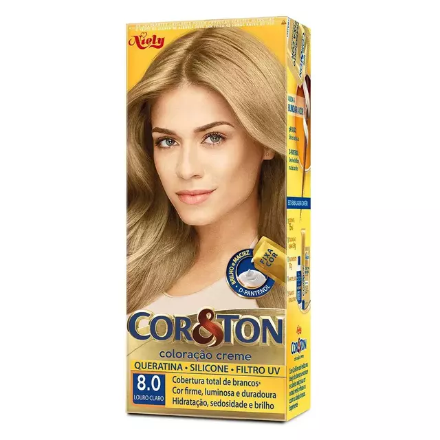 Coloração em creme 8.0 louro claro - Cor & ton