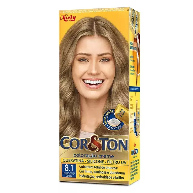 coloração em creme 8.1 louro cinza claro - Cor & ton
