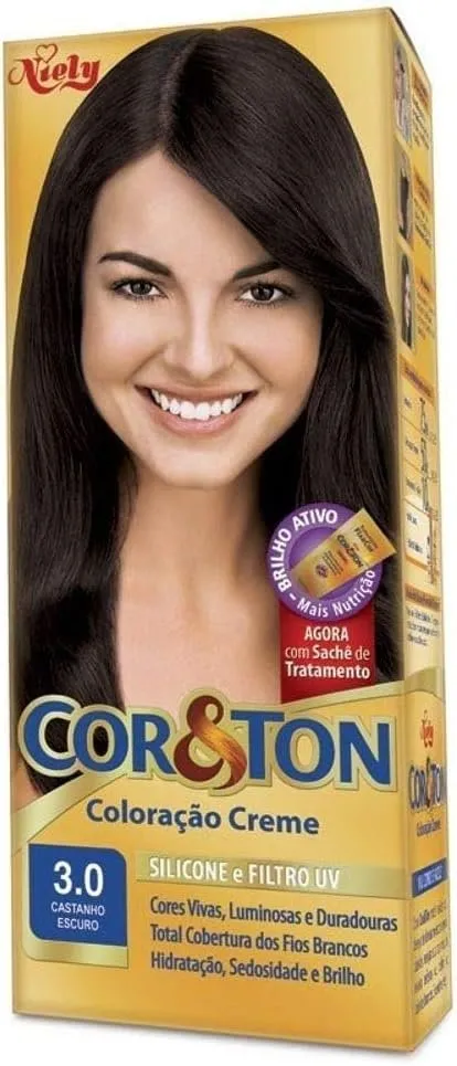 Cor & Ton Coloração Creme Castanho Escuro 3.0