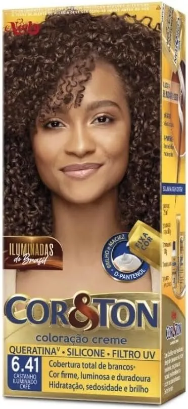 Cor & Ton Coloração Creme Castanho Iluminado Café 6.41