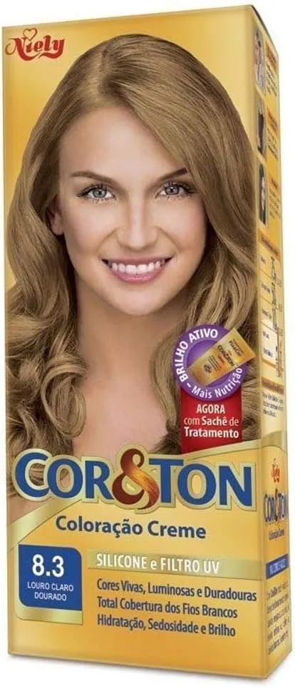 Cor & Ton Coloração Creme Louro Claro Dourado 8.3