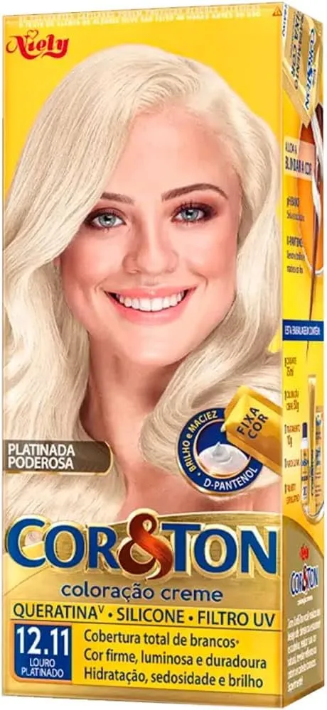Cor & Ton Coloração Creme Louro Platinado 12.11