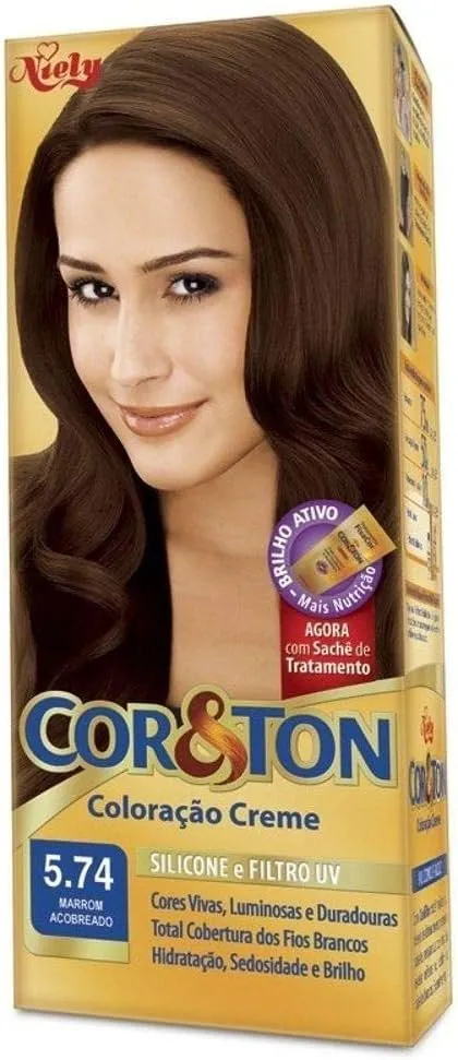 Cor & Ton Coloração Creme Marrom Acobreado 5.74