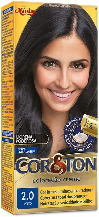 Cor & Ton Coloração Creme Preto 2.0