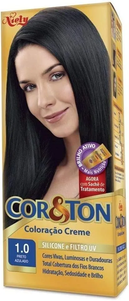 Cor & Ton Coloração Creme Preto Azulado 1.0
