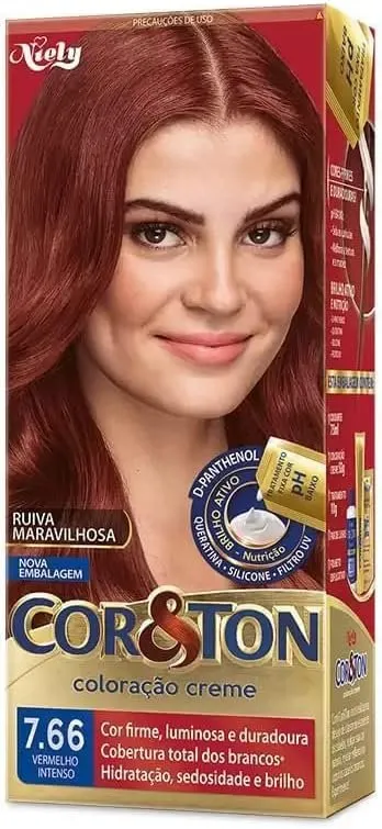 Cor & Ton Coloração Creme Vermelho Intenso 7.66