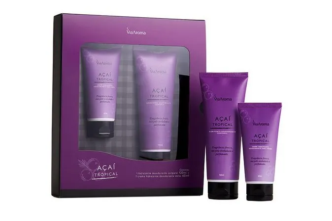 Kit Creme para as Mãos + Hidratante Corporal-Açaí Tropical - Via Aroma