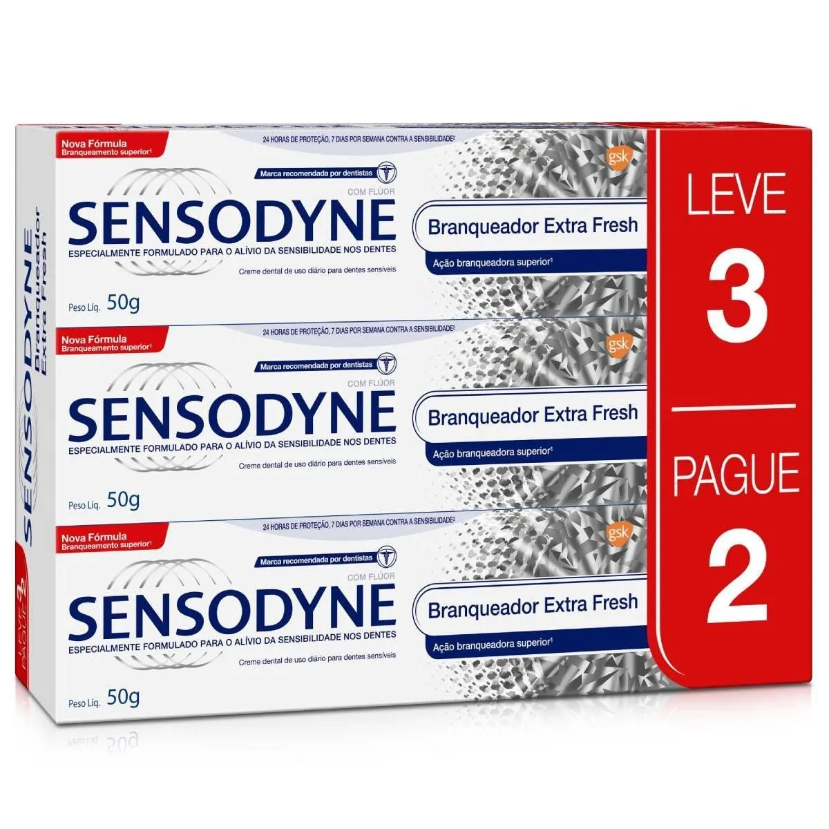 Creme Dental Sensodyne Branqueador Leve 3 Pague 2 50G
