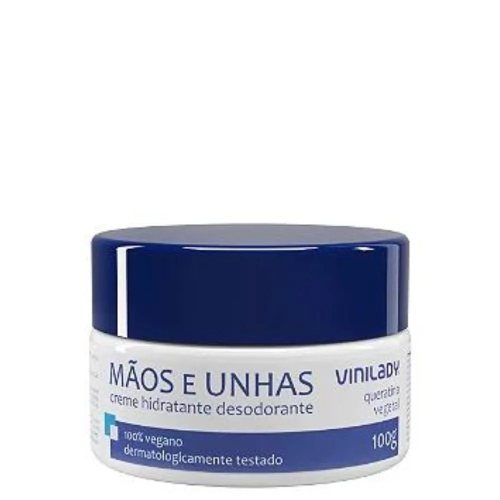 Creme Hidratante para Mãos e Unhas Silicone e Queratina Vini Lady - 100g