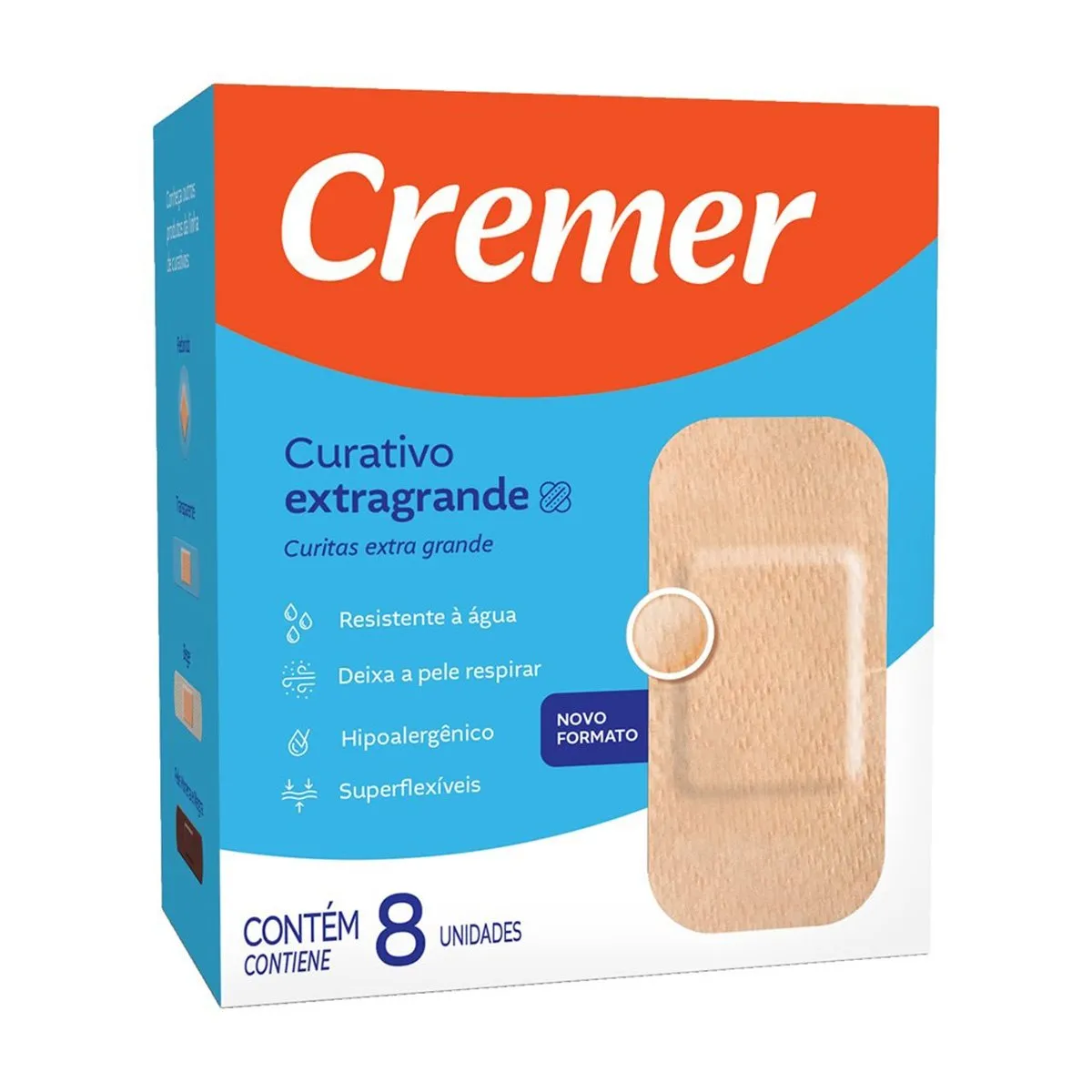 Cremer Curativos Extra Grande Bege 8UN