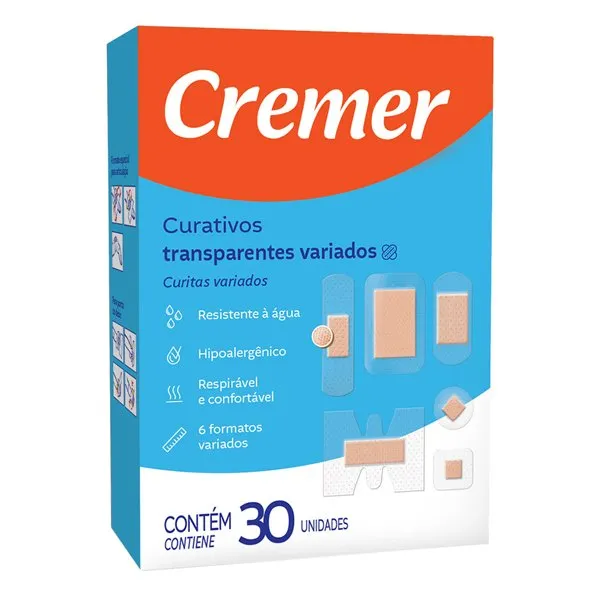 Cremer Curativos Transparente Variados em 6 Formatos 30UN