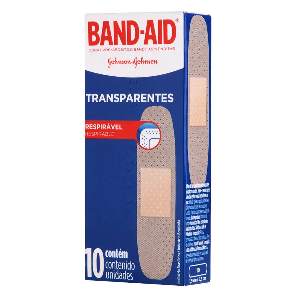 Band-Aid Curativos Adesivos Transparente 10UN