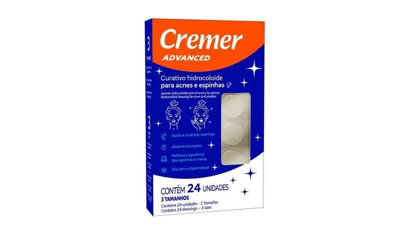 Cremer Curativos Hidrocoloide Acnes e Espinhas 24UN