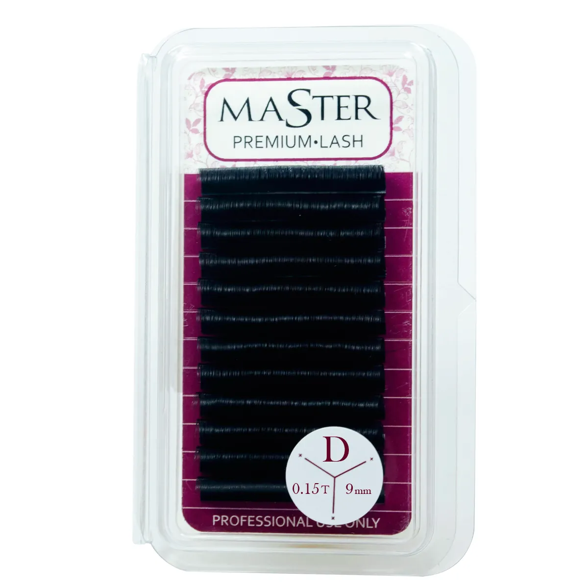 Cílios Alongamento Fio a Fio Master Premium Lash 0.15 Curvatura D 9mm