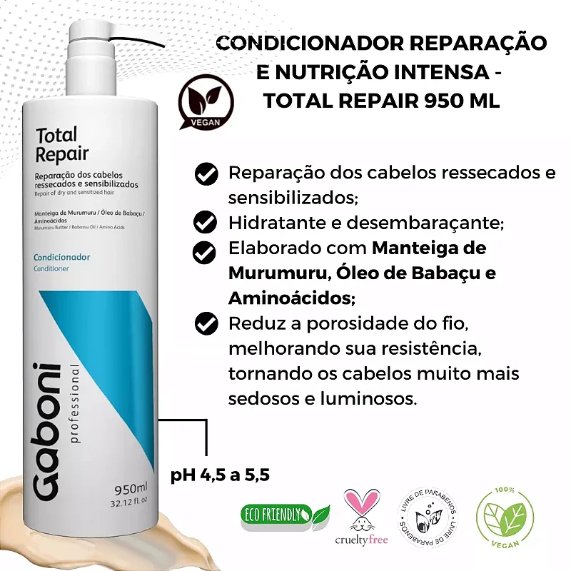 Condicionador Gaboni Total Repair 950 ml