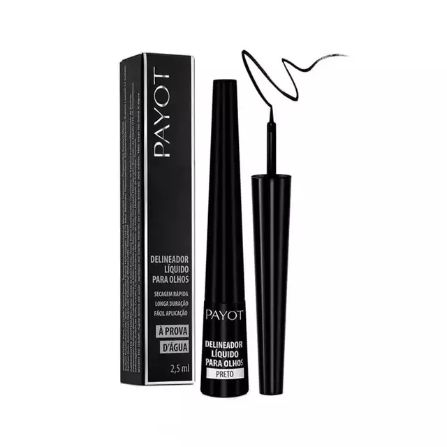 delineador liquido para olhos á prova d´água preto 2,5ml - Payot