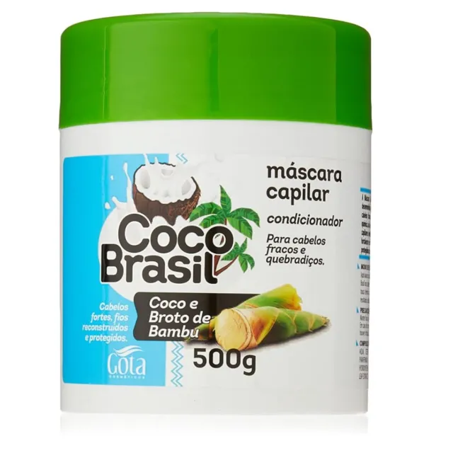 Máscara Capilar Coco Brasil Coco E Broto De Bambu 500g - Gota Dourada