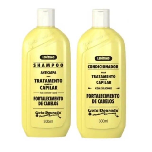 Shampoo E Condiconador Fortalecimento Anticaspa 300ml - Gota Dourada