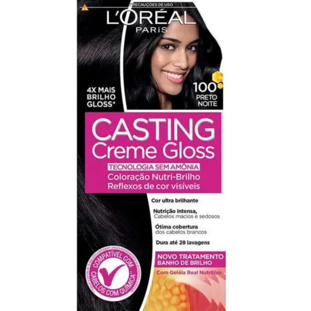Coloração Creme Gloss 100 Preto Noite - L'Oréal Paris
