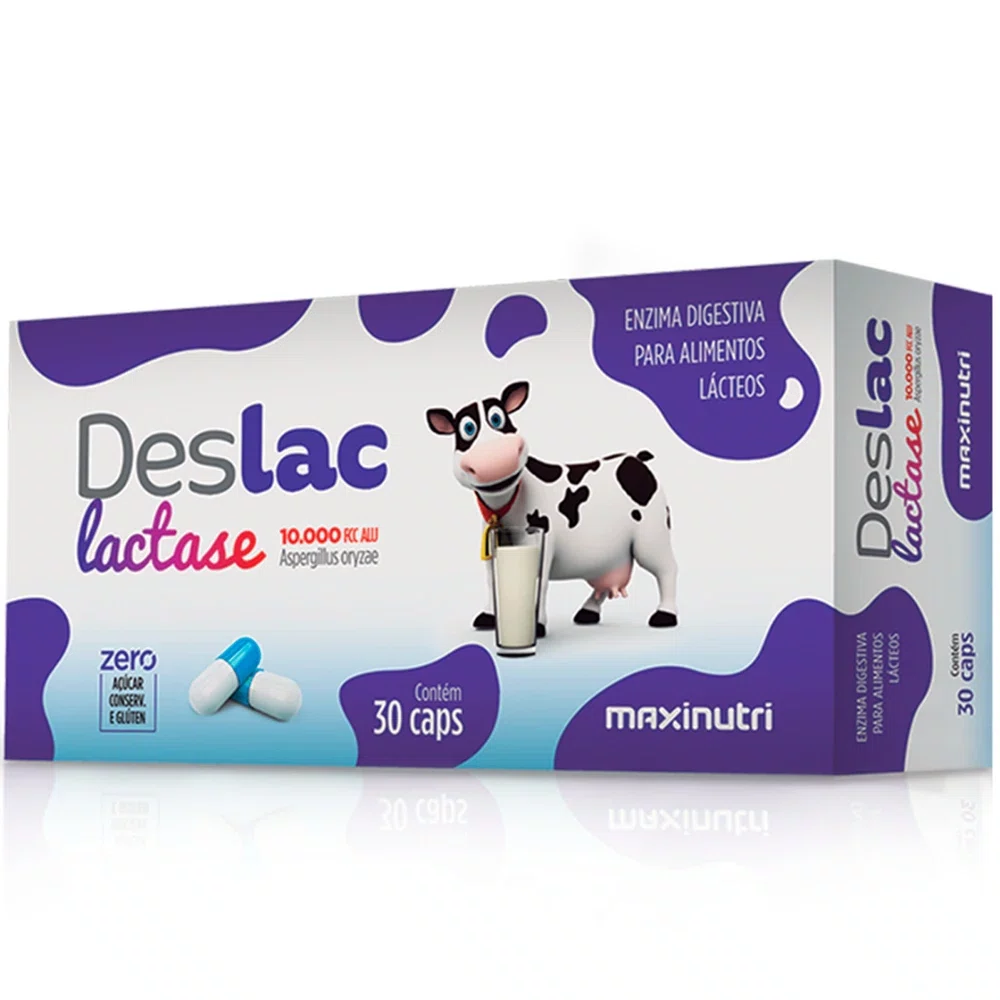 Maxinutri Deslac Lactase 10.000 FCC ALU com 30 Cápsulas