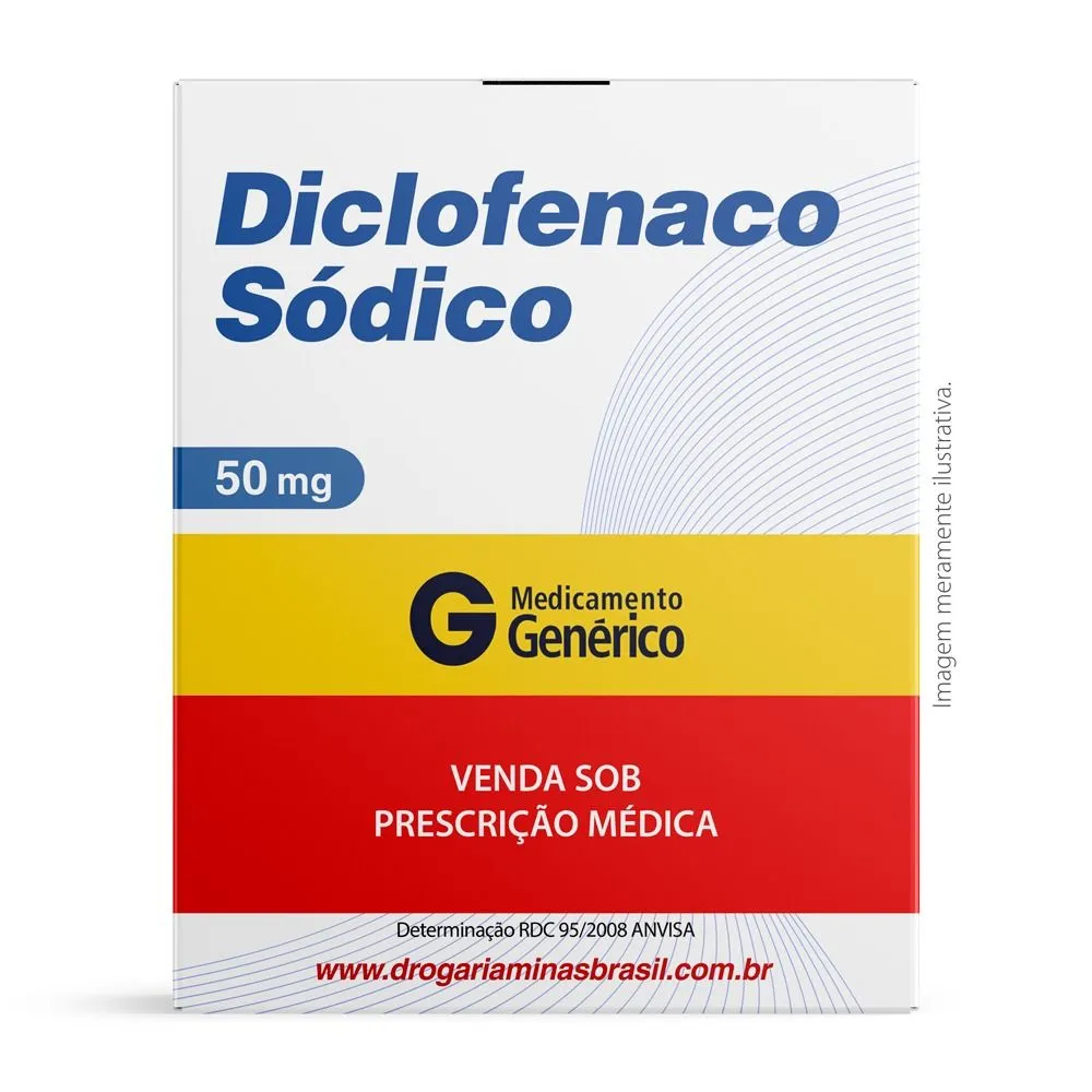 Diclofenaco Sódico 50 mg  Com 20 comprimidos revestidos - Genérico EMS