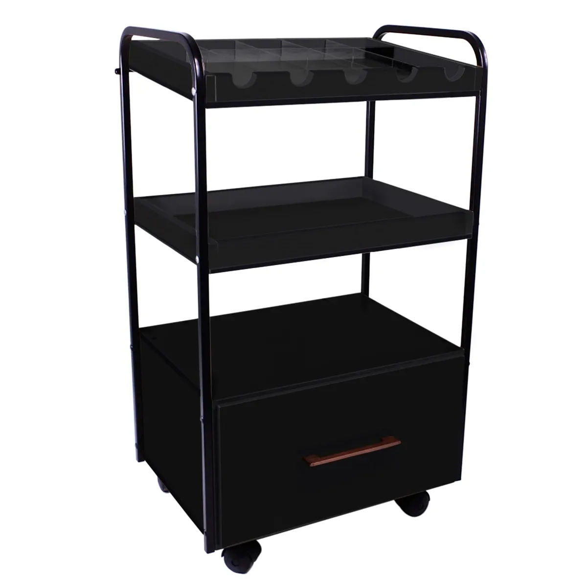 Carrinho Auxiliar Diplomata Com Tomada Preto