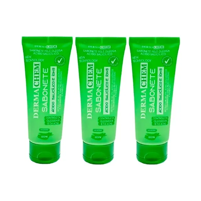 Kit C/3 Unid. De Sabonete P/ Pele Oleosa Acido Salicilico 100ml