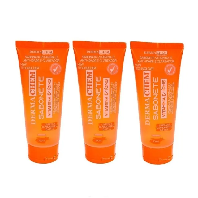 Kit C/3 Unid. De Sabonete Vitamina C Anti Idade 100ml Dermachem