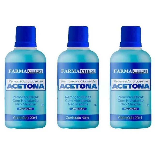 Kit 3 unid de Removedor a Base de Acetona Dermachem 90ml