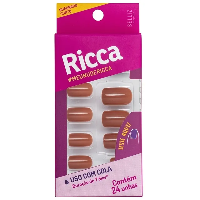 Unhas Postiças Ricca Nude Ref:1958