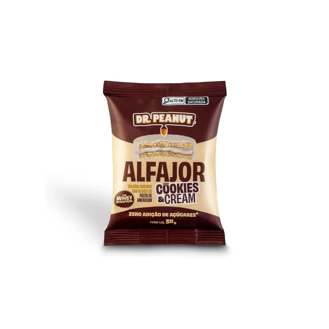 Dr Peanut Alfajor Cookies e Cream 55g