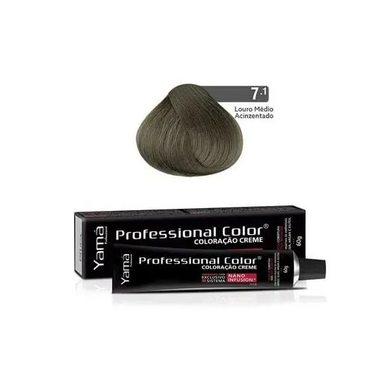Coloração Professional Color Nano Infusion 7.1 Louro Médio Acinzentado Yamá