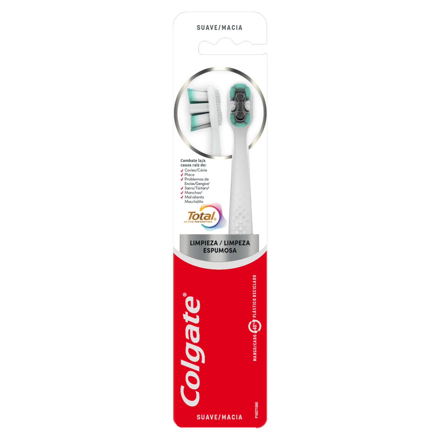 Colgate Escova Dental Suave Total Active Prevention com 2 Unidades
