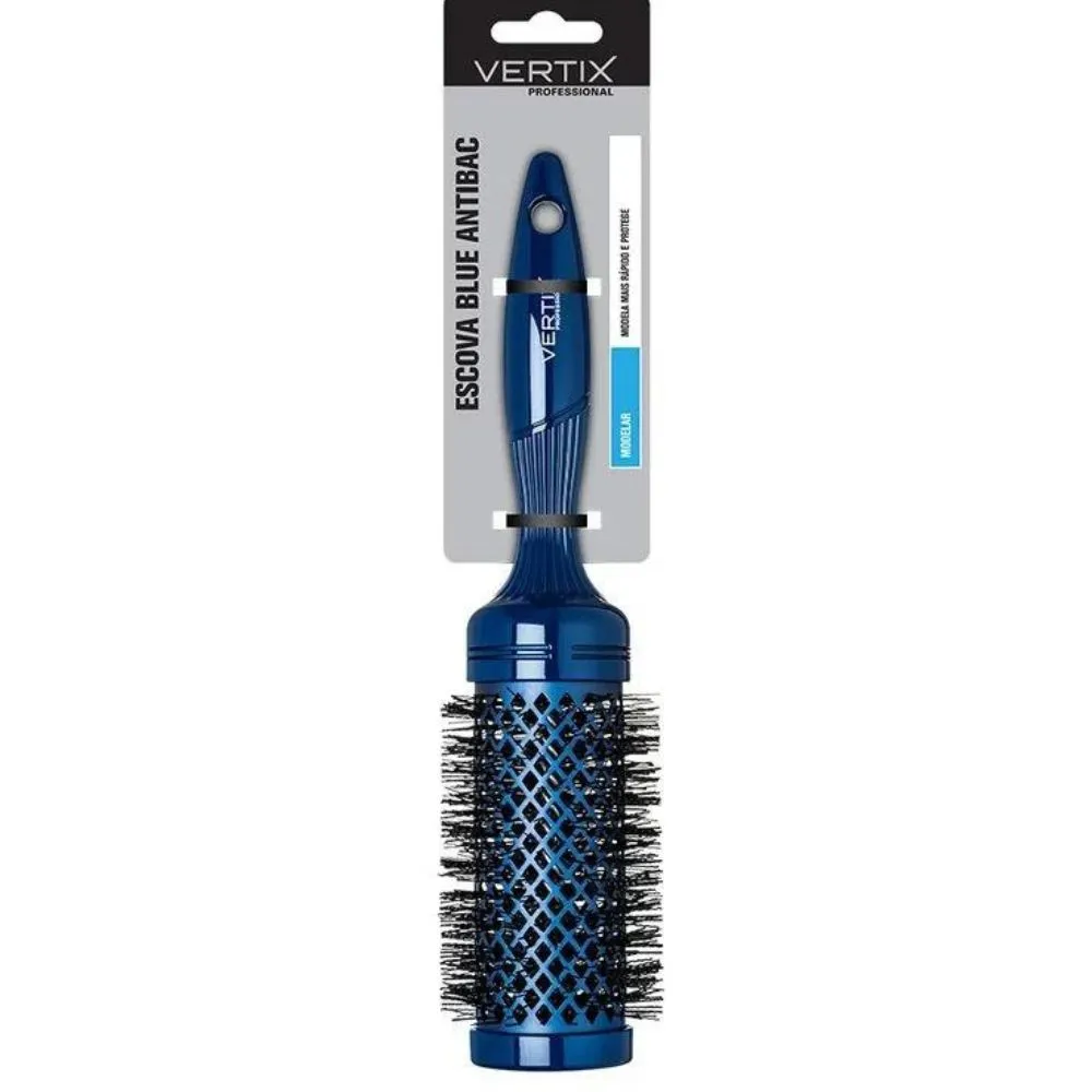 Escova Profissional Vertix Blue Antibac Térmica 43mm Cód 2439