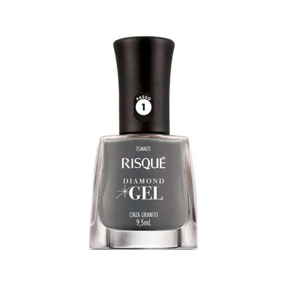 Esmalte Risqué Diamond Gel Cremoso Cinza Granito
