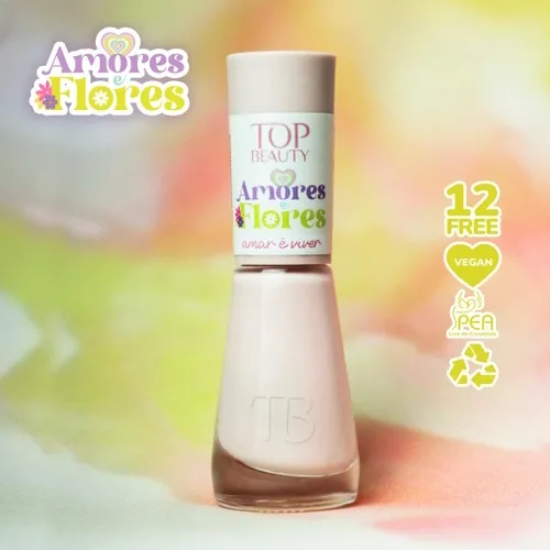 Esmalte Top Beauty 12 Free Amores e Flores - Amar é Viver