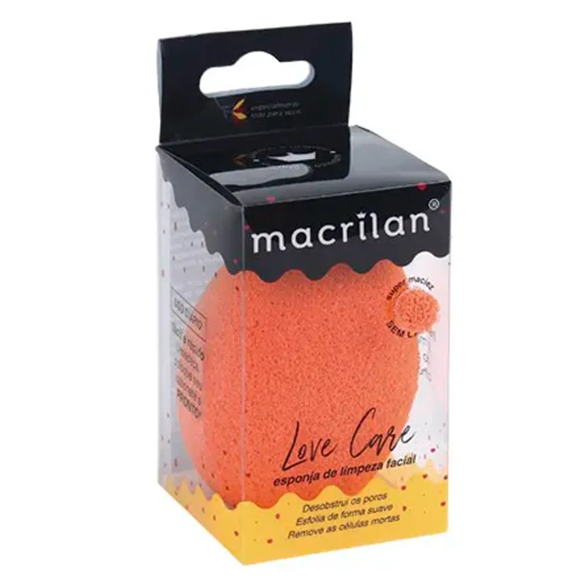 Esponja de Limpeza Facial Love Care Macrilan Laranja