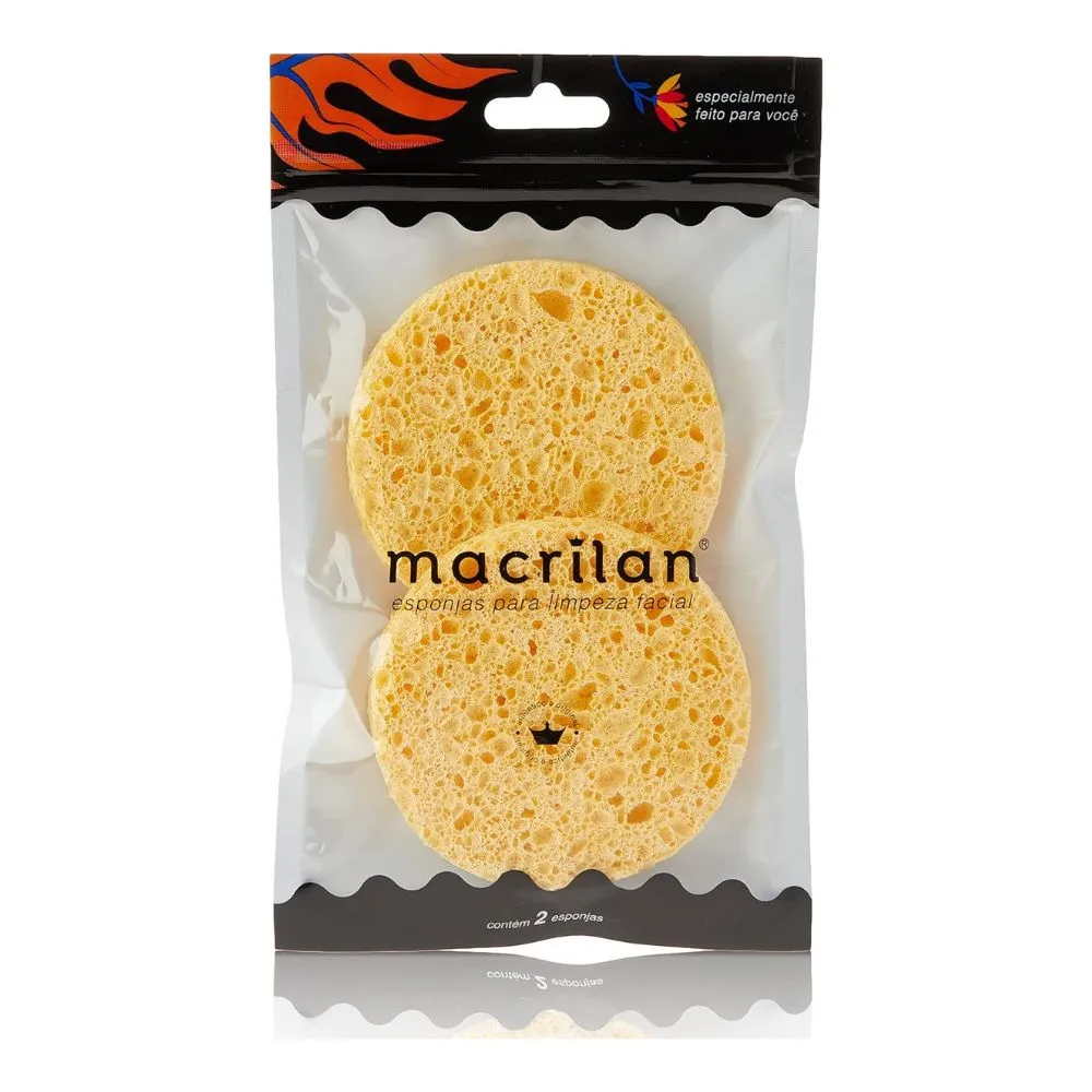 Esponja para Limpeza Facial EP11 Macrilan - 2un