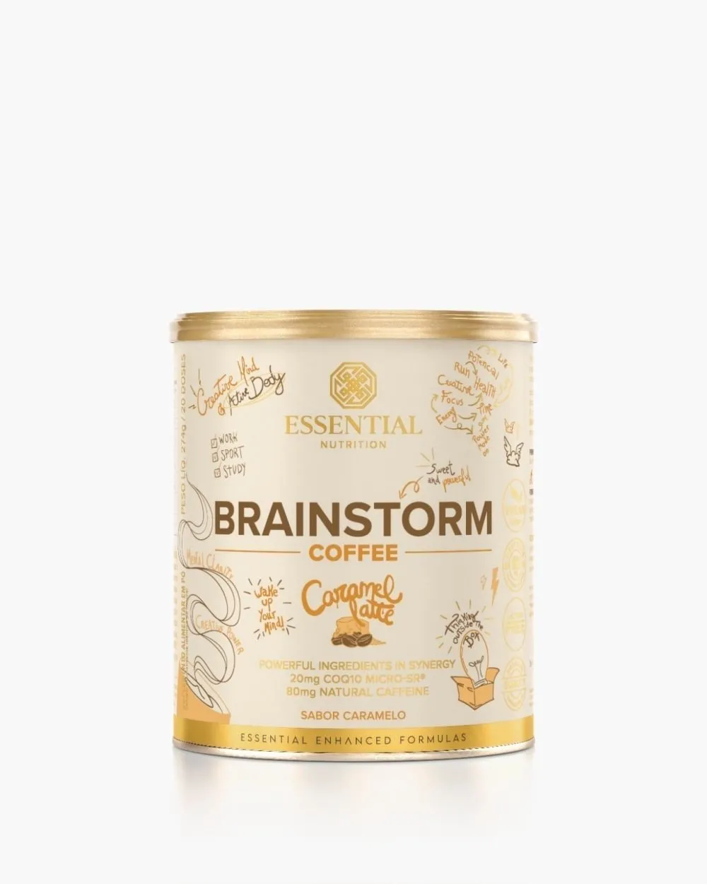 Essential Nutrition Brainstorm Coffee Caramel Lata 274g