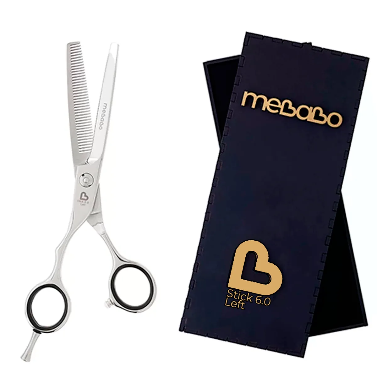 Tesoura Canhoto Desbaste MB Stick Left + Estojo 6.0 Polegadas