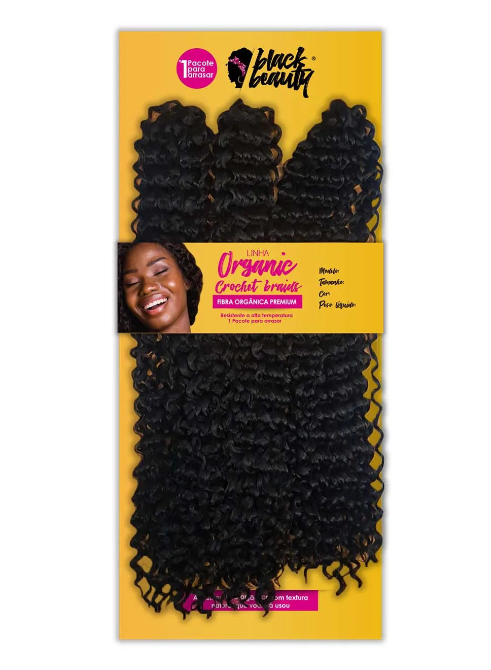Fibra Organica Premium Crochet Braids Rubi Black Beauty Cor 1B