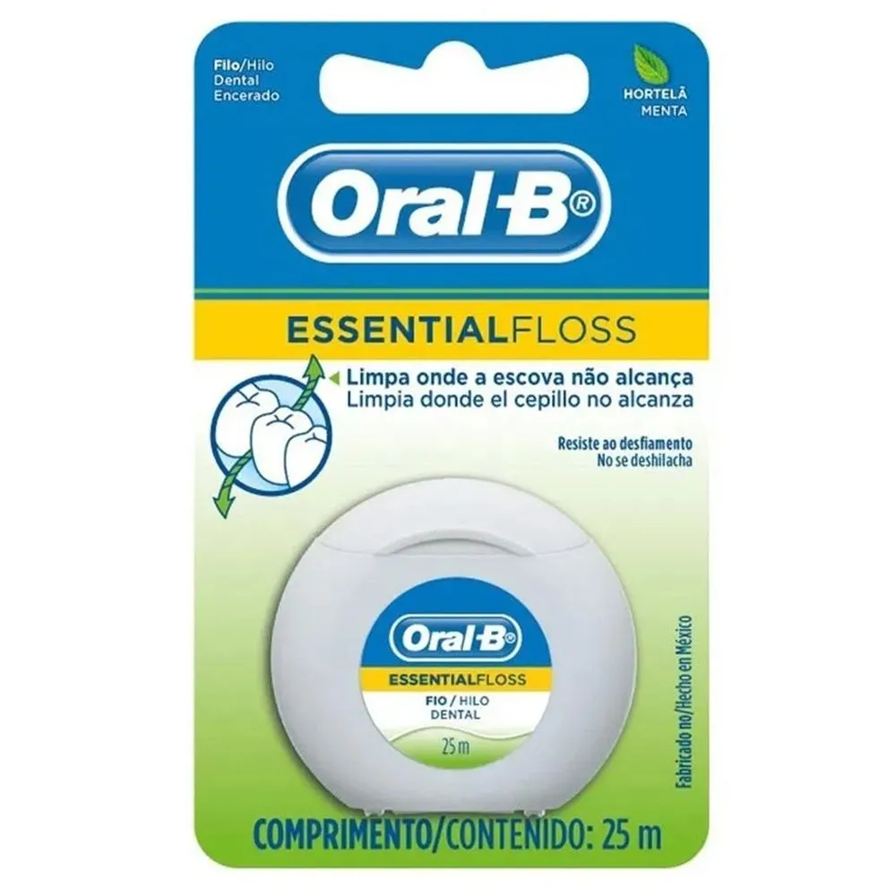 Fio Dental Oralb Essential Floss Menta 25 Metros