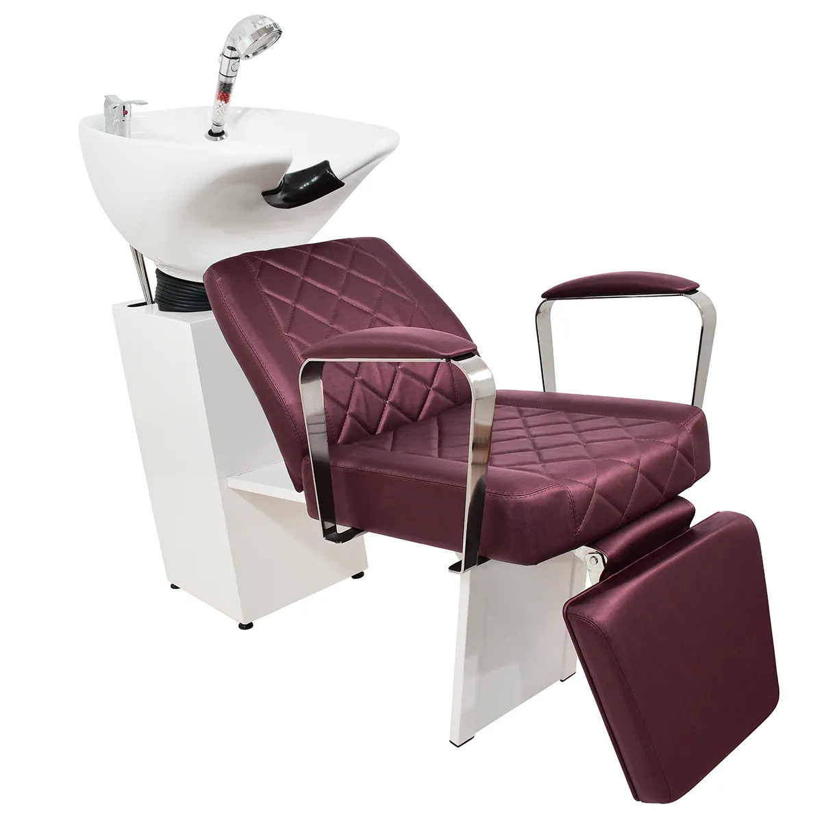 Lavatório Flex Lady MDF Branco Kixiki Vinho Fosco