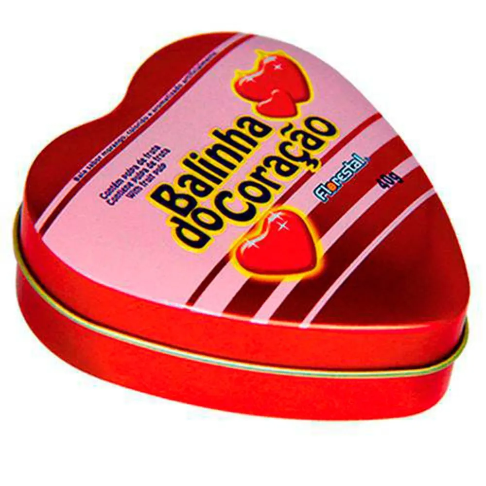 Florestal Balinha do Coração Morango Lata 40g