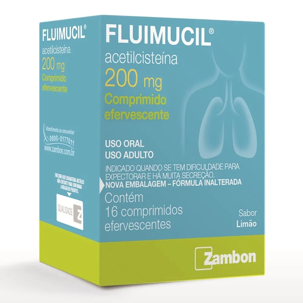 Fluimucil 200 MG com 16 Comprimidos Efervecente